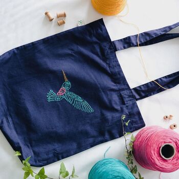 Hummingbird Tote Bag Embroidery Kit, 2 of 6