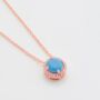 Round Turquoise 18k Rose Gold Plated Necklace, thumbnail 2 of 5