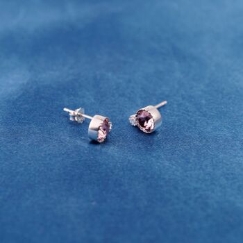 February Birthstone Amethyst Stud Earrings, 6 of 7