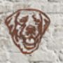 Metal Dog In Ring Garden Sculpture Wall Art, thumbnail 4 of 10