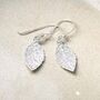 Sterling Silver Mint Leaf Dangly Earrings, thumbnail 5 of 9