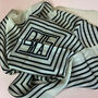 Black And Cream Geometric Striped Silky Scarf, thumbnail 4 of 5