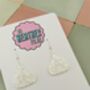 Garlic Clove Glitter Resin Earrings, thumbnail 4 of 4