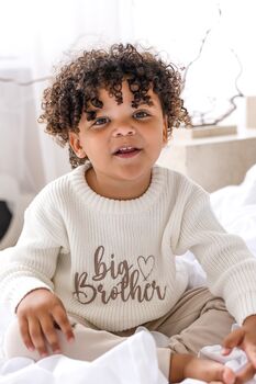Embroidered Big/Little Sibling Knitted Jumpers, Brother And Sister Available, 10 of 12