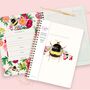 Spiral Notebook Organiser Botanical Bee, thumbnail 1 of 5