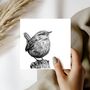 Wren Bird – Hand Drawn Nature Greeting Card Illustration, thumbnail 1 of 6