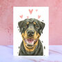 Rottweiler Licks And Kisses Greetings Card, thumbnail 1 of 1