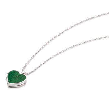 Malachite Personalised Heart Locket – Sterling Silver, 2 of 6