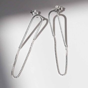 Sterling Silver Arch Chain Studs, 4 of 5