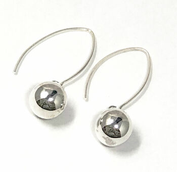 Sterling Silver Ball Drop Hook Earrings, 2 of 6