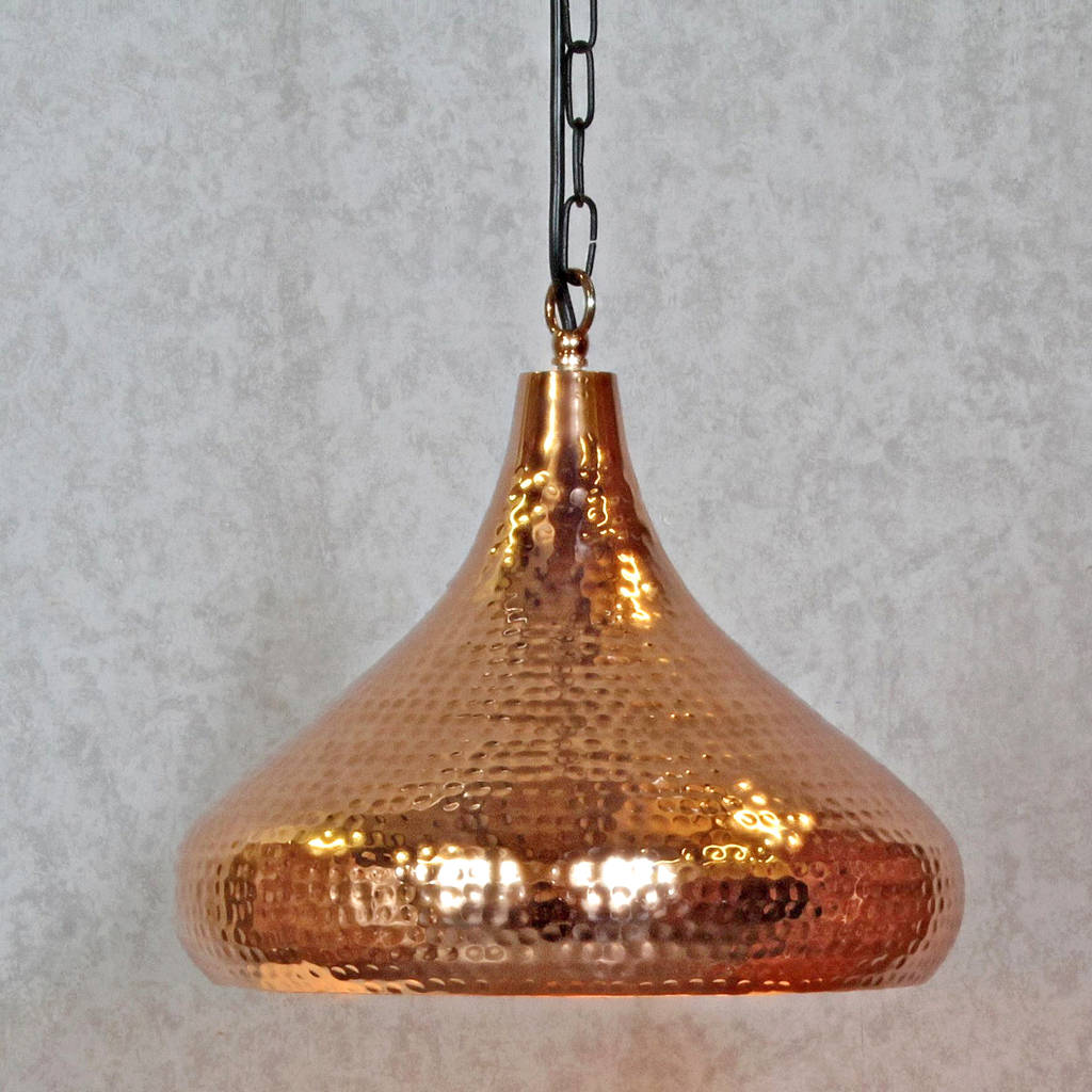 Original Copper Hammered Pendant Light 