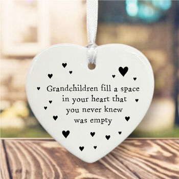 Personalised Porcelain Heart Grandchildren Fill A Space Keepsake Gift, 2 of 2