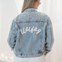 Wifey Pearl Denim Jacket For The Bride, thumbnail 1 of 3