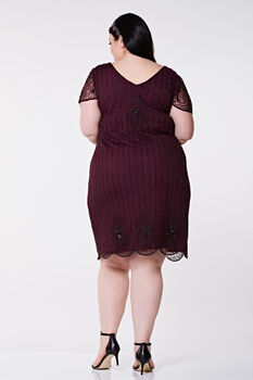 Downton Abbey Vintage Inspired Flapper Dress Plum, 8 of 9
