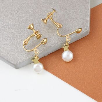 Pearl Drop Earrings With Star, 11 of 12