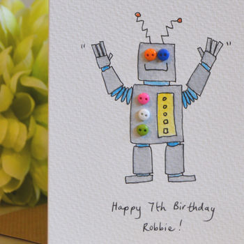 Personalised Robot Handmade Birthday Card, 3 of 3