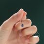 Sapphire Blue Droplet Cz Threader Earrings, thumbnail 1 of 11