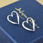 Sterling Silver Textured Open Heart Studs, thumbnail 1 of 4