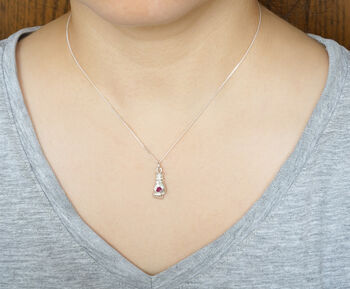 Solid Yellow Gold Or Solid Sterling Silver Hand Pendant With Ruby, 6 of 7