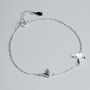 Sterling Silver Butterfly Charm Bracelet, thumbnail 2 of 5