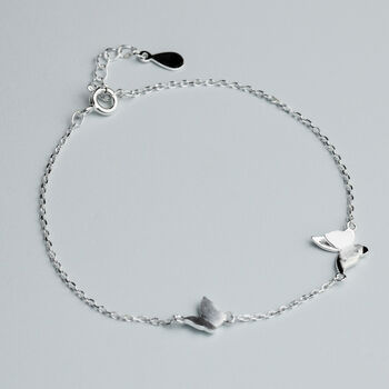 Sterling Silver Butterfly Charm Bracelet, 2 of 5