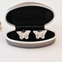 Butterfly Cufflinks In Sterling Silver, thumbnail 1 of 7