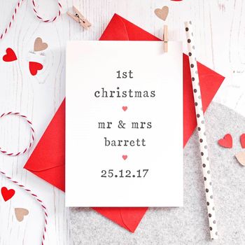 Personalised Couple's 1st Christmas Card, 2 of 3