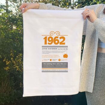 Personalised 60th Birthday Gift Microfibre Tea Towel, 6 of 10