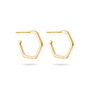 9k Solid Gold Hexagon Hoop Earrings, thumbnail 2 of 3