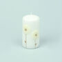 G Decor Margaret Flower White Elegant Pillar Candle, thumbnail 2 of 5