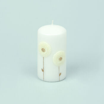G Decor Margaret Flower White Elegant Pillar Candle, 2 of 5