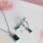 Emerald Earrings And Necklace Gift Set For Christmas, thumbnail 1 of 7