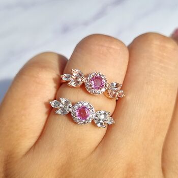 Pink Sapphire Ring In Sterling Silver And Rose Gold, 2 of 12