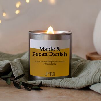 Maple And Pecan Danish Wood Wick Autumnal Candle, 5 of 7