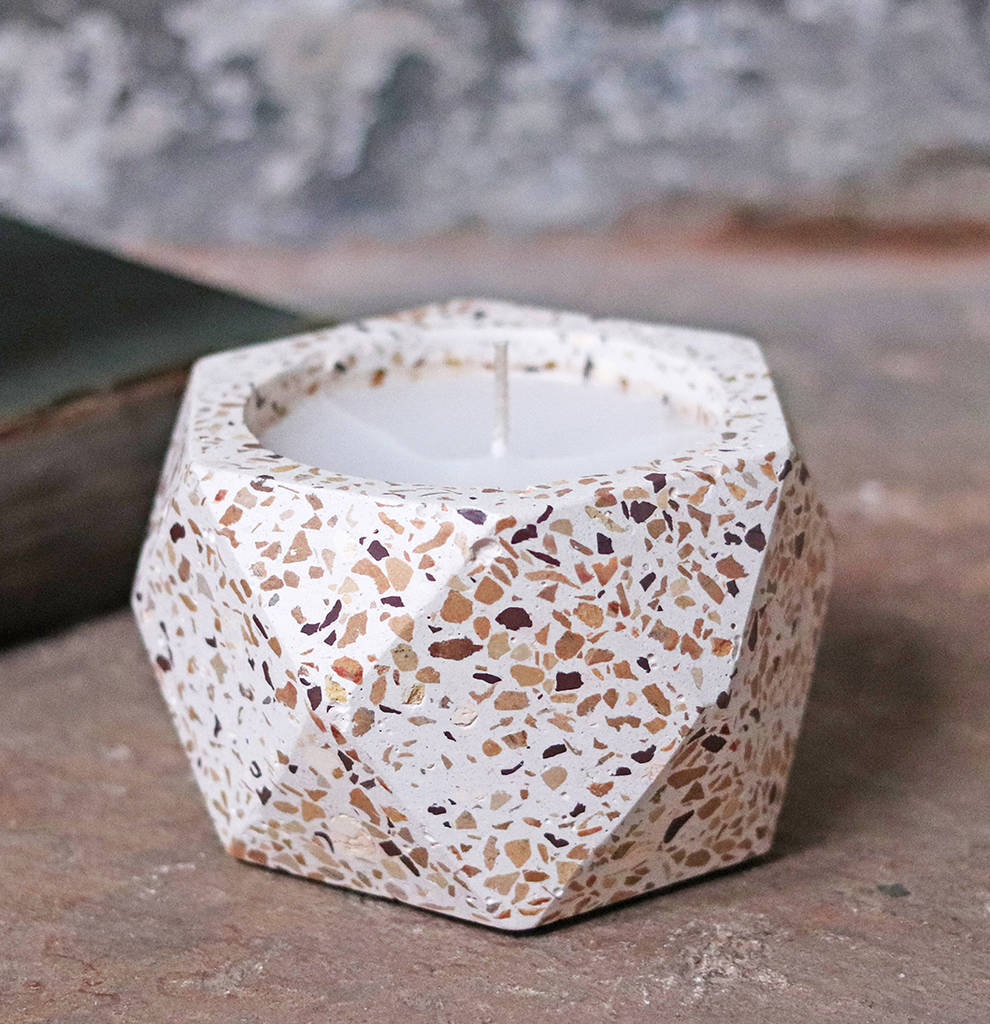 Terrazzo Candle Holder With Candle, 1 of 2