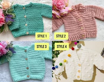 Personalised Crochet Baby Cardigan, 4 of 12