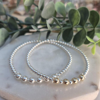 Sterling Silver 925 Milestone 30 40 50 60 70 80 90 Bead Birthday Bracelet, 9 of 9
