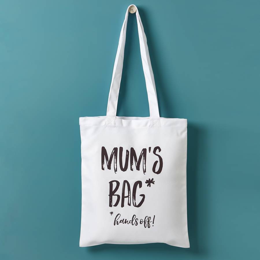 'mums bag, hands off!' tote bag by owl & otter | notonthehighstreet.com