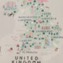 United Kingdom Inky Illustrated Map, thumbnail 2 of 5