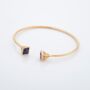 Sapphire 18k Gold Plated Square Bangle, thumbnail 4 of 5