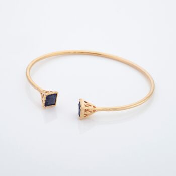 Sapphire 18k Gold Plated Square Bangle, 4 of 5