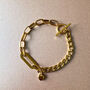 Heart Charm 18k Gold T Bar Charm Bracelet, thumbnail 1 of 2