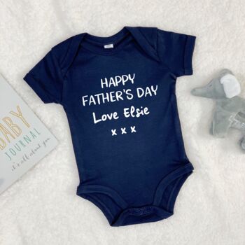 Personalised Happy Fathers Day Babygrow, 3 of 8