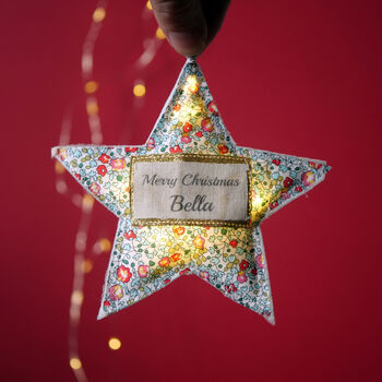 Personalised Liberty Print Christmas Tree Decoration, 8 of 12