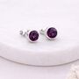 Sterling Silver February Amethyst Birthstone Stud Earrings – 7mm, thumbnail 1 of 7
