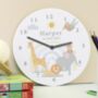 Personalised Safari Animals Wooden Nursery Clock, thumbnail 1 of 2