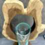 40cm Molten Glass Hanging Bowl On Teak Root Base, thumbnail 12 of 12