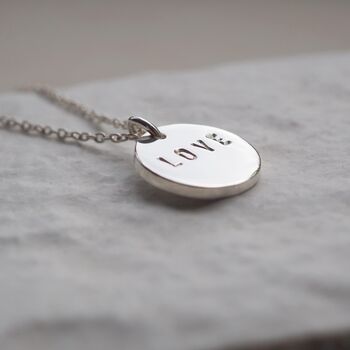 Personalised Hand Stamped Love Necklace, 2 of 12