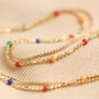 Rainbow Ball Chain Layered Necklace In Gold Plating, thumbnail 2 of 7