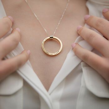 Personalised 9ct Gold Handmade Circle Necklace, 4 of 6